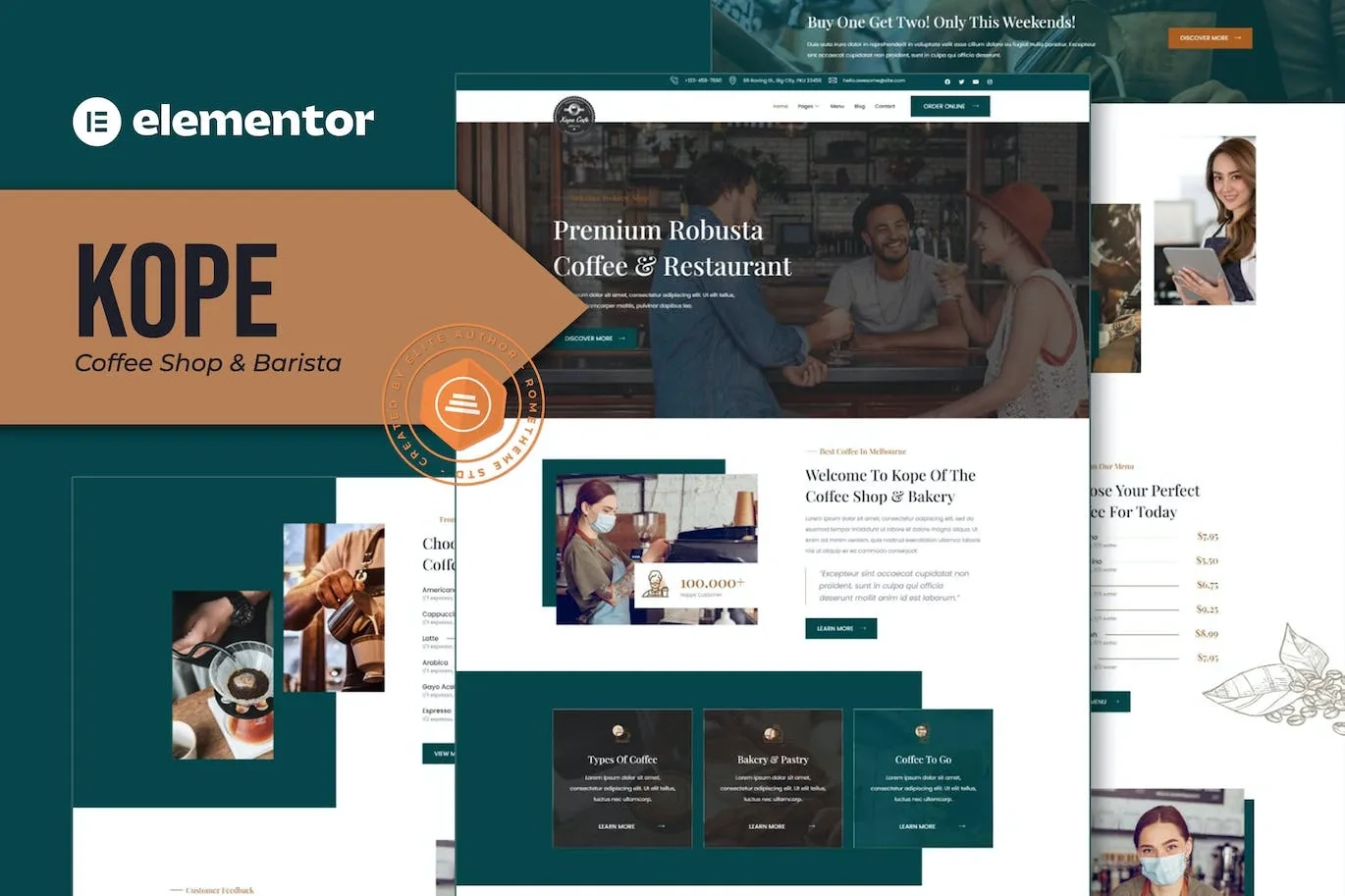 Kope – Cafe Coffee Shop & Bar Elementor Template