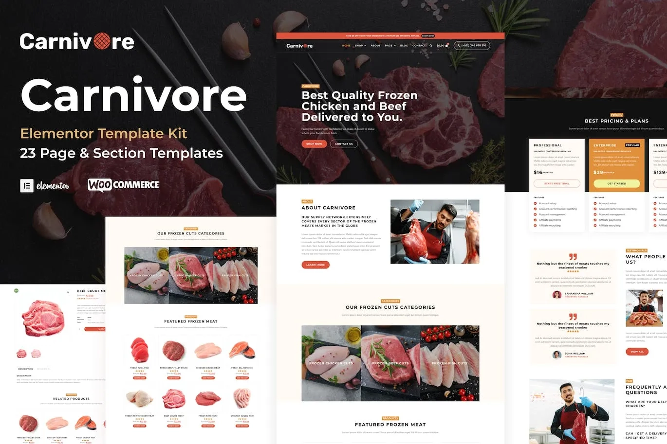 Carnivore – Meat Shop & Butchery Elementor Pro Template