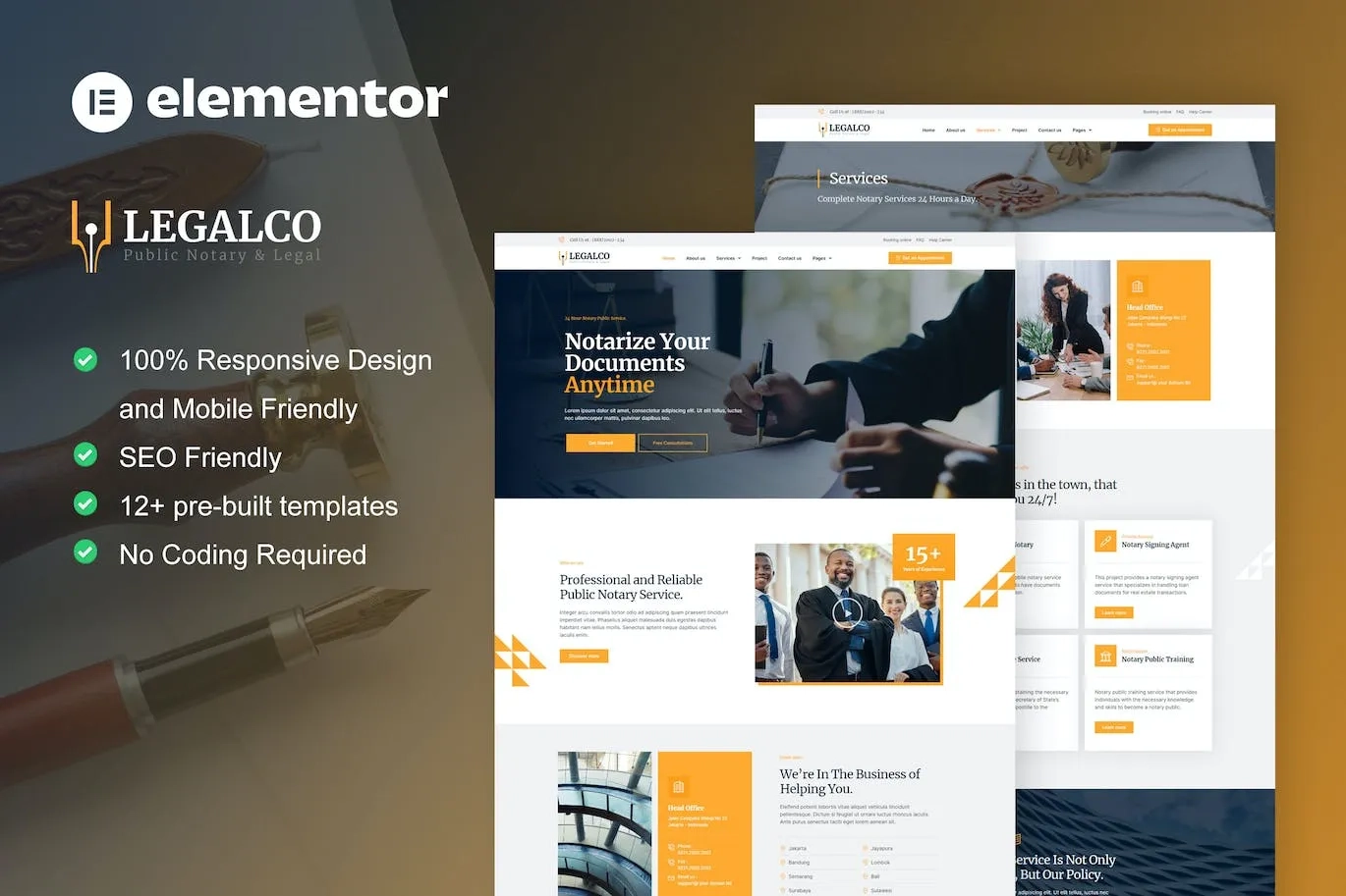 Legalco – Notary Public & Legal Services Elementor Pro Template