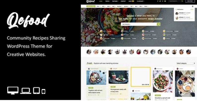 Qefood – Community Sharing WordPress Theme