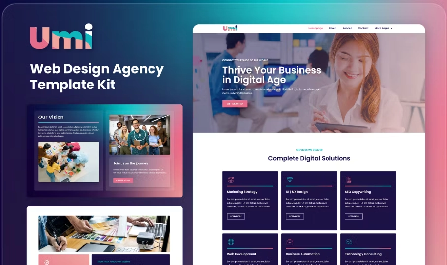 Umi – Web Design Agency Elementor Template
