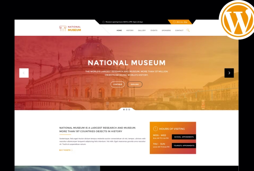 Museum – Responsive WordPress Theme