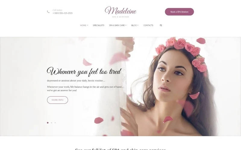 Madeleine – Spa Health & Skincare WordPress Theme