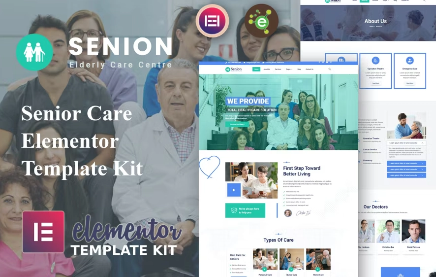 Senion – Senior Care Elementor Template