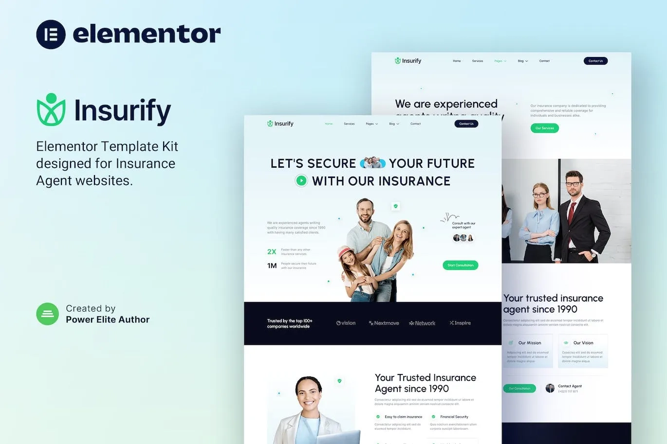 Insurify – Insurance Agent & Consulting Elementor Template