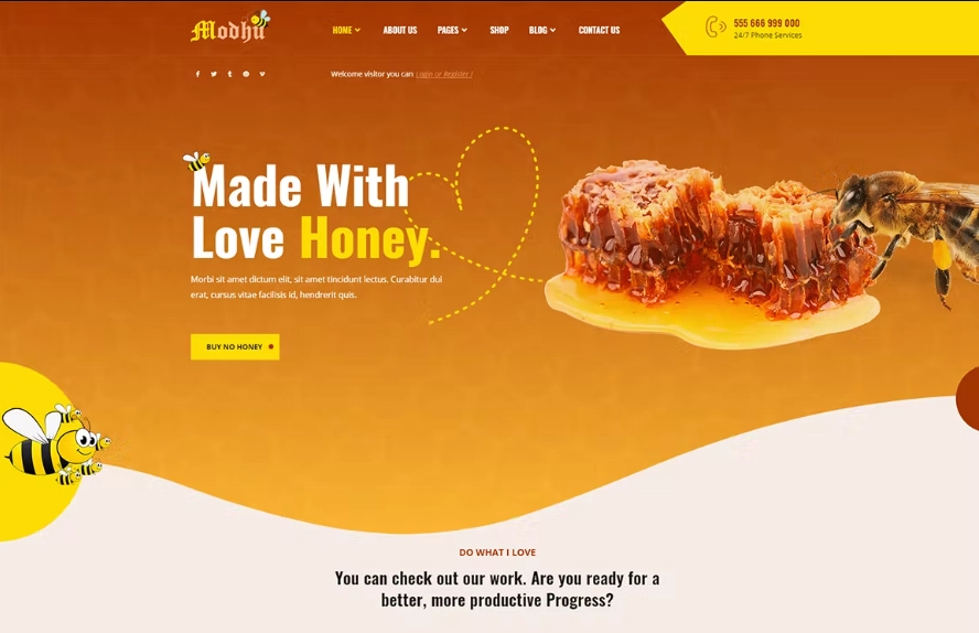 Modhu – Beekeeping and Honey WordPress Theme