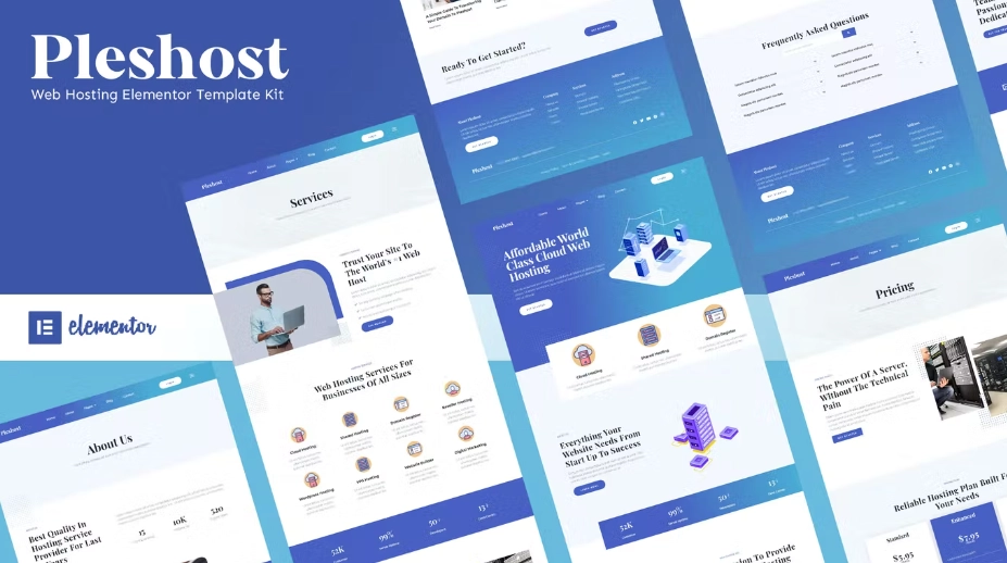 Pleshost – Cloud Web Hosting Elementor Template