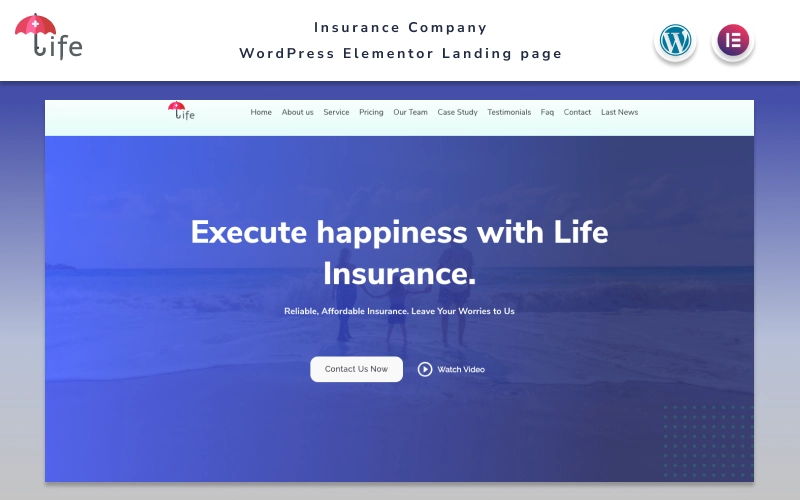 Life – Insurance Сompany Landing page with Blog Elementor WordPress Theme
