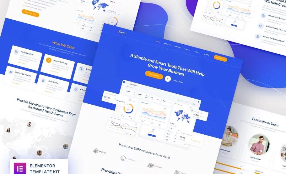 Xarris – SaaS & Startup Elementor Template