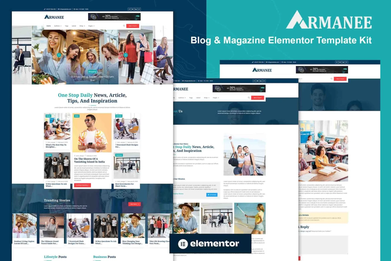 Armanee – Blog & Magazine Elementor Pro Template