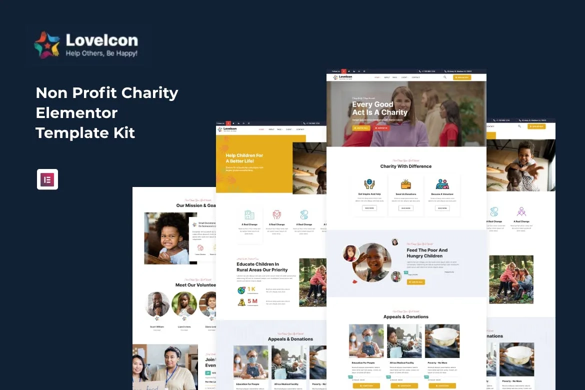 LoveIcon – Nonprofit Charity Elementor Template