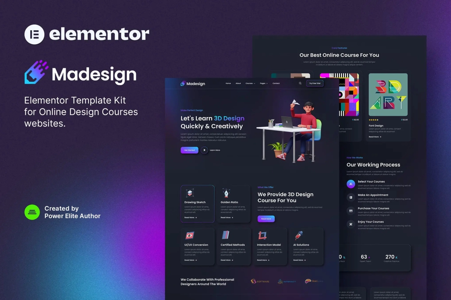 Madesign – Online Design Courses Elementor Template