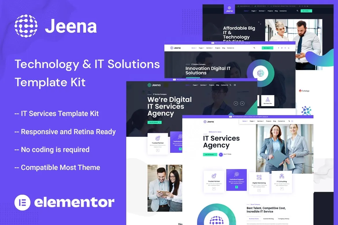 Jeena – Technology & IT Solutions Elementor Template