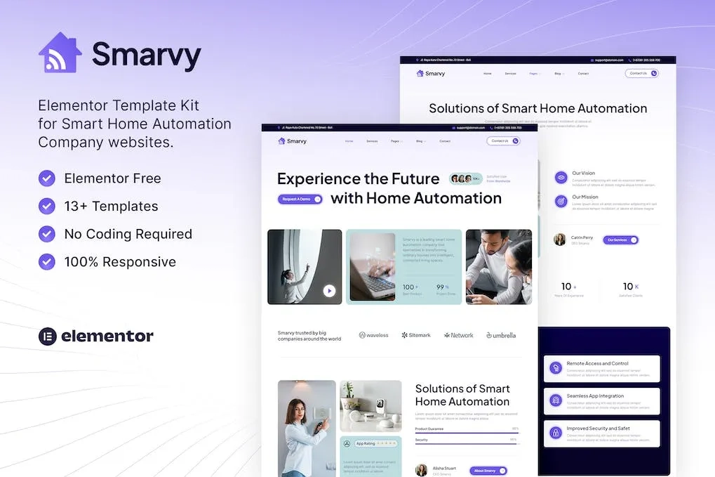 Smarvy – Smart Home Automation Company Elementor Template
