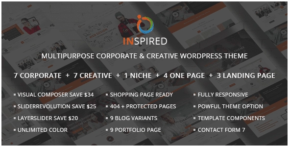Inspired – Multipurpose Corporate and Creative Bootstrap WordPress Theme