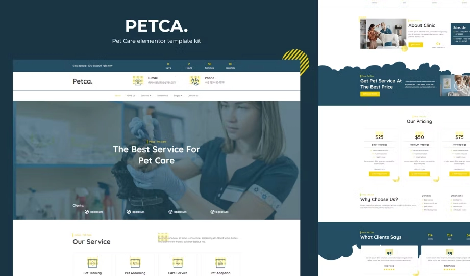 Petca – Pet Care Elementor Template