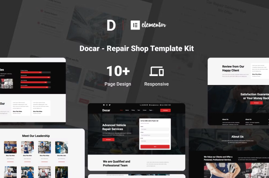 Docar – Repair Shop Elementor Template
