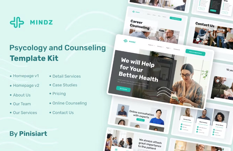 Mindz – Psychology & Counseling Elementor Template