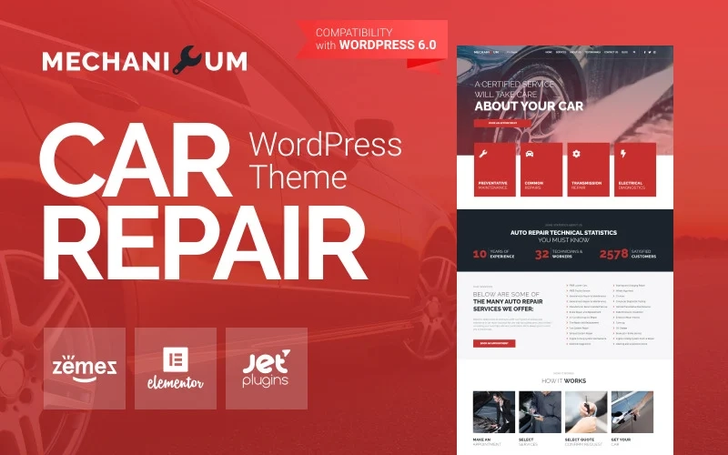 Mechanicum – Car Repair WordPress Elementor Theme WordPress Theme