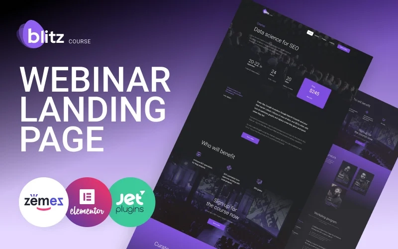 Blitz – Webinar Landing Page Template WordPress Theme