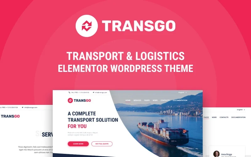 TransGo – Transport & Logistics WordPress Elementor Theme WordPress Theme