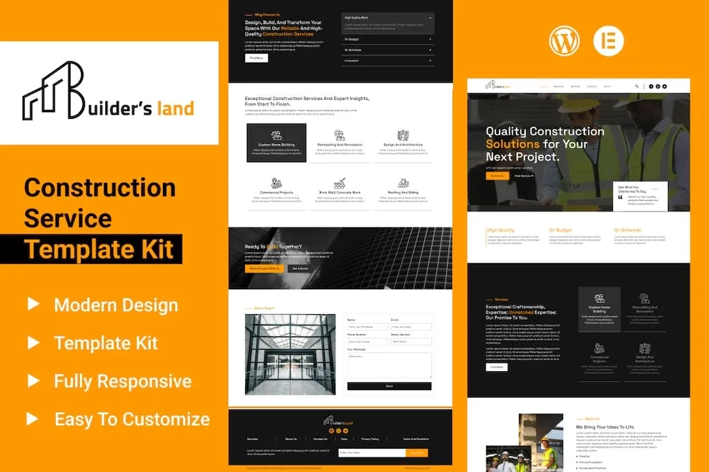 Builders Land – Construction & Building Elementor Template