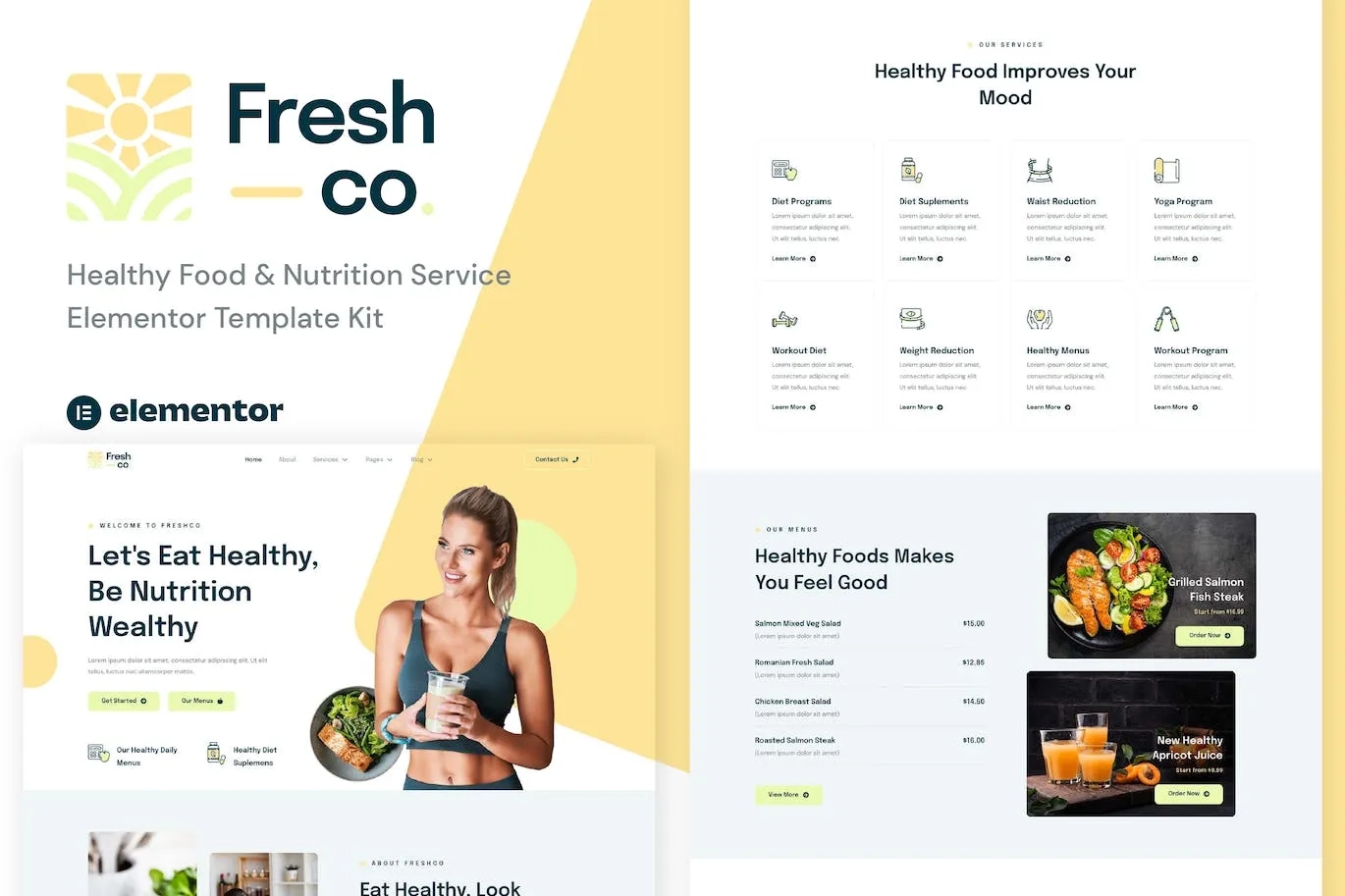 Freshco – Healthy Food & Nutrition Service Elementor Template