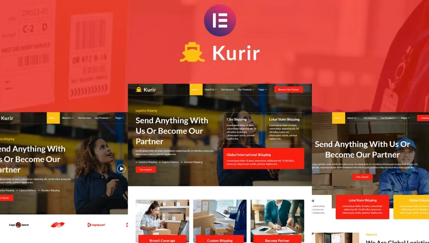 Kurir – Logistics Cargo Shipping Elementor Template