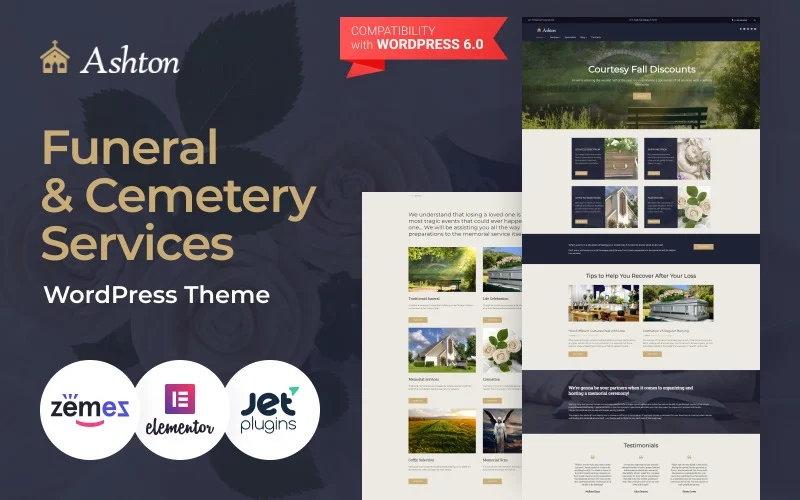 Ashton – Funeral & Cemetery Services WordPress Theme