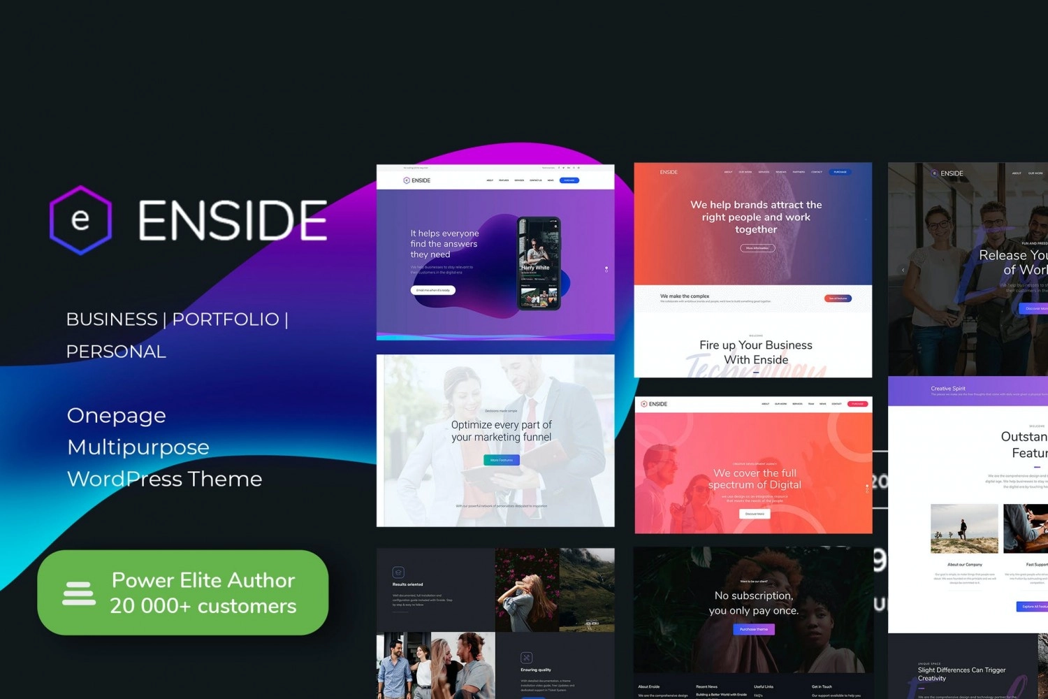 Enside – Multipurpose Onepage Landing Page WordPress Theme
