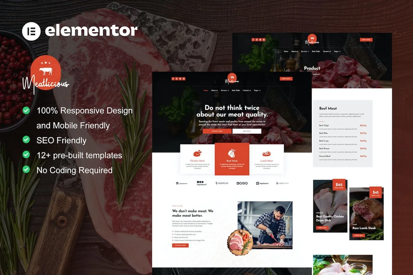 Meatlicious – Meat Shop & Butcher Elementor Template