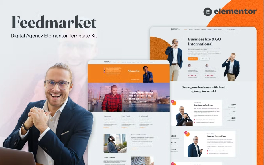 Feedmarket – Digital Agency Elementor Template