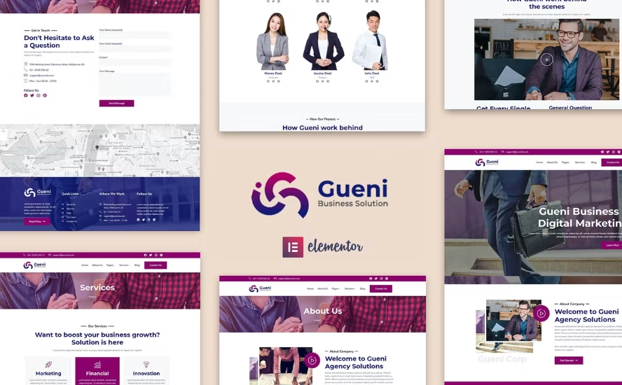 Gueni – Business Solution Elementor Template