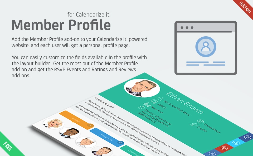 Member Profile add-on for Calendarize it!