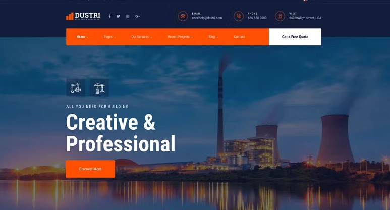 Dustri – Factory & Industrial Elementor Template