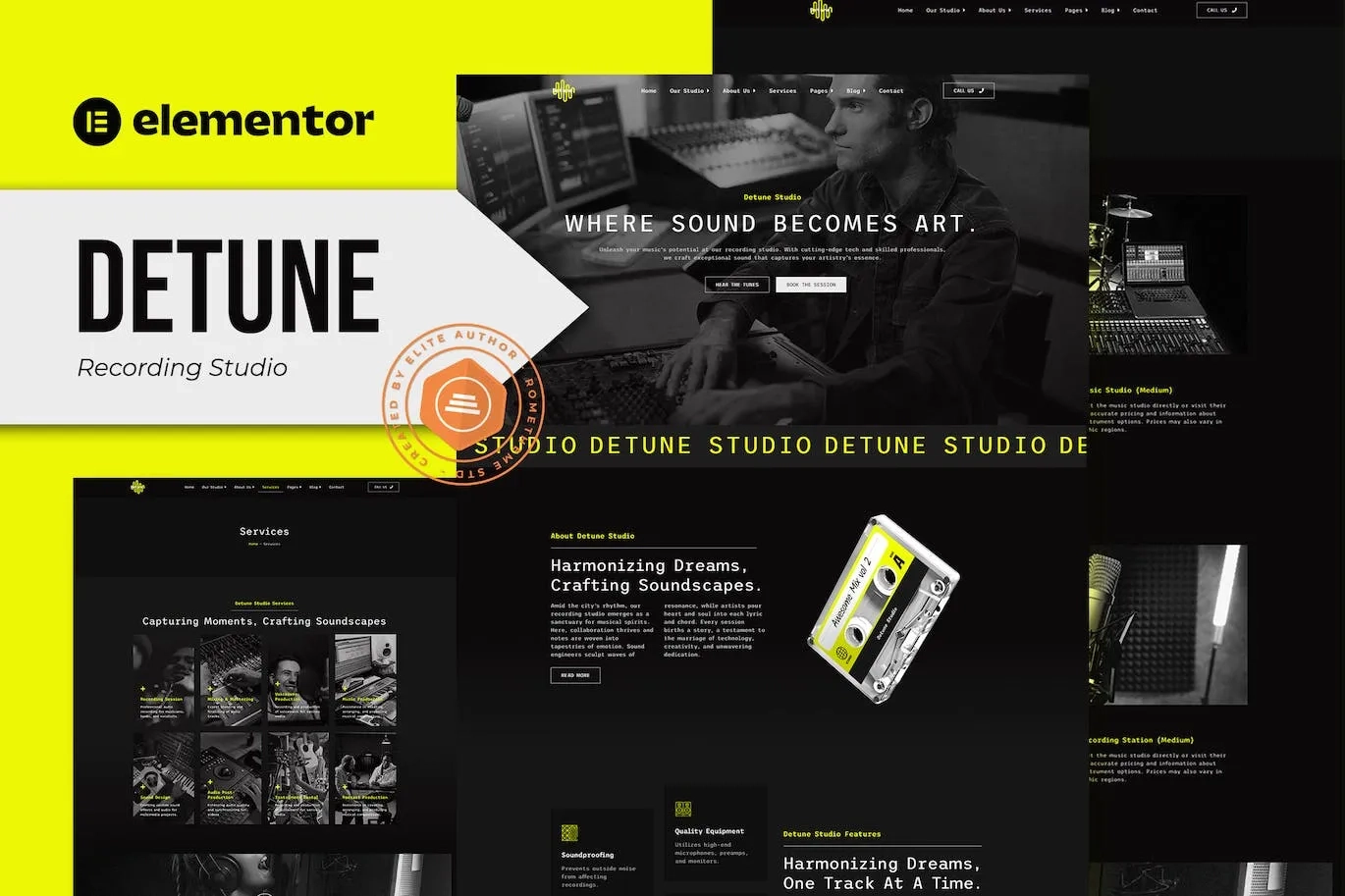 Detune – Recording Studio Elementor Pro Template