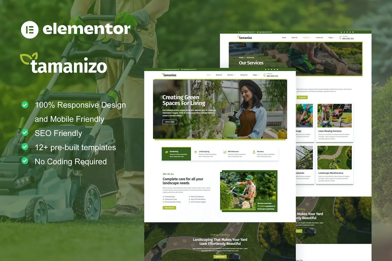Tamanizo – Gardening & Landscape Elementor Template