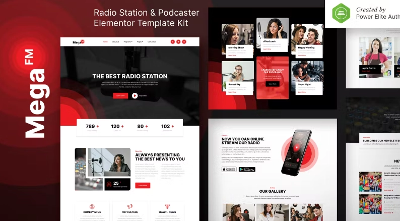 MegaFM – Radio Station & Podcaster Elementor Template