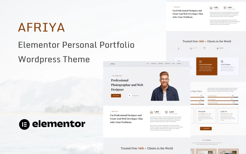 Afriya – Personal Portfolio, CV and Resume WordPress Theme