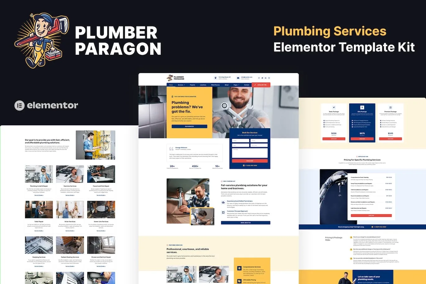 Plumber Paragon – Plumbing Services Elementor Pro Template