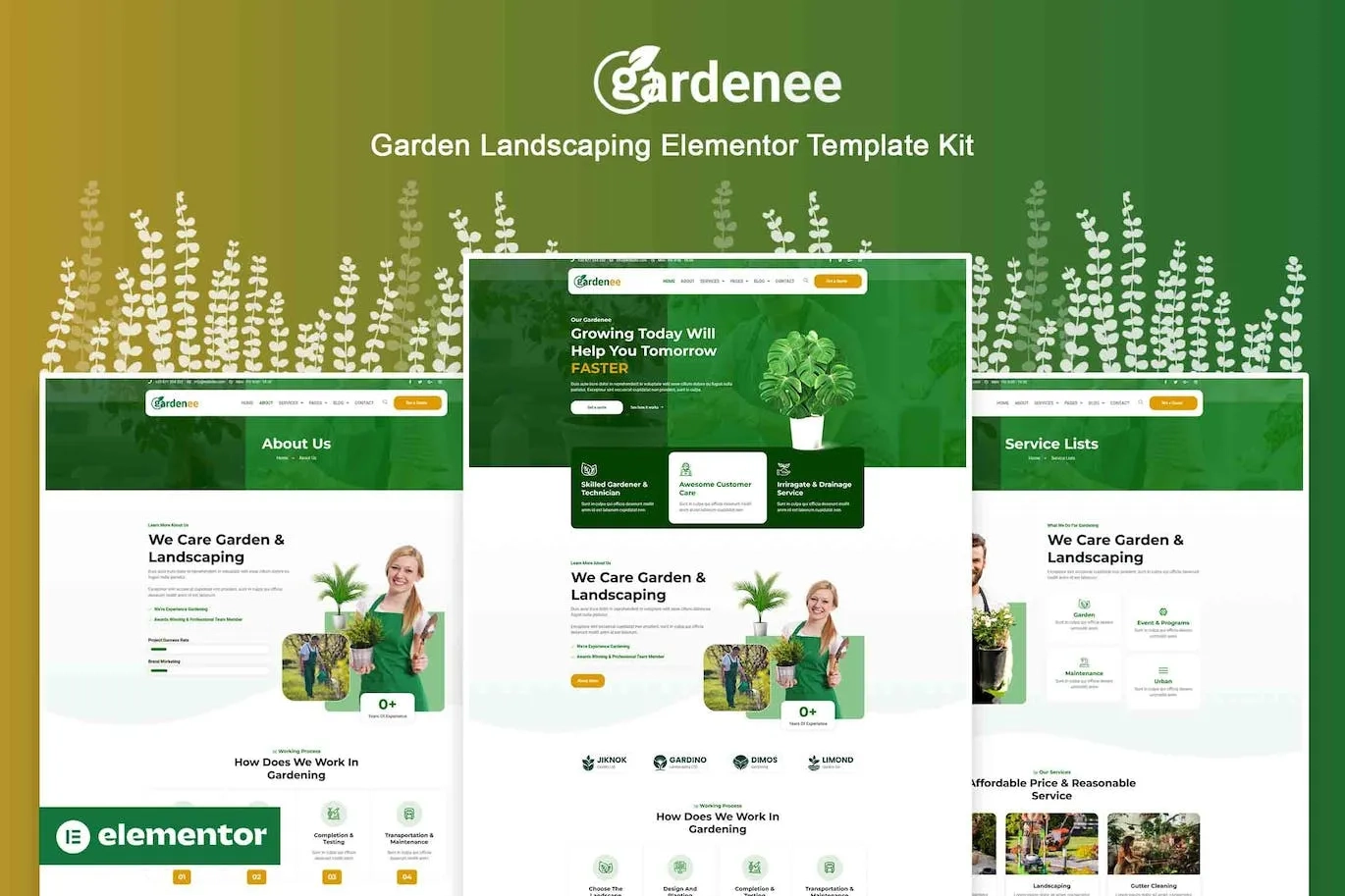 Gardenee – Landscaping & Garden Care Elementor Pro Template