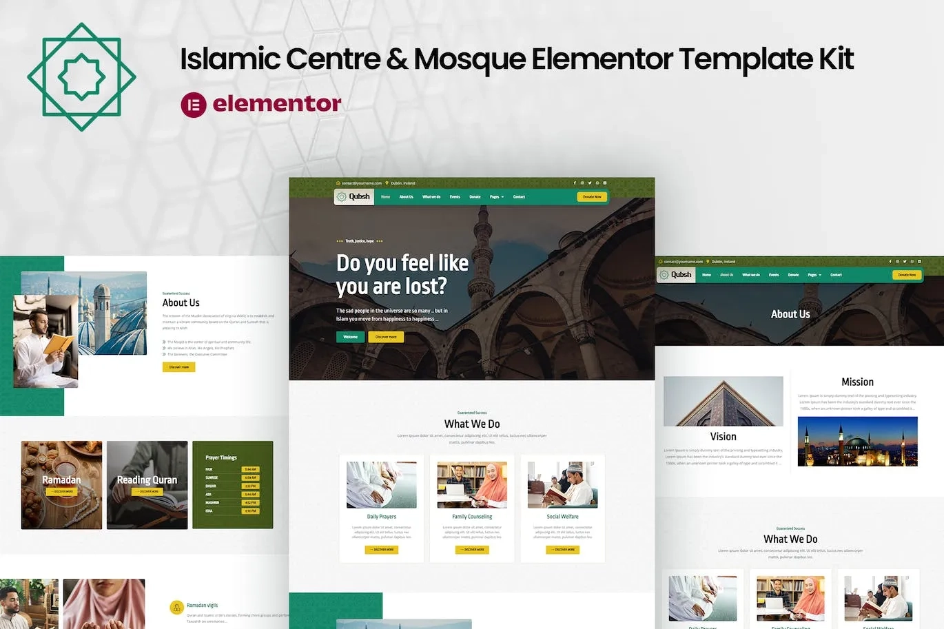 Qubsh – Islamic Centre & Mosque Elementor Template