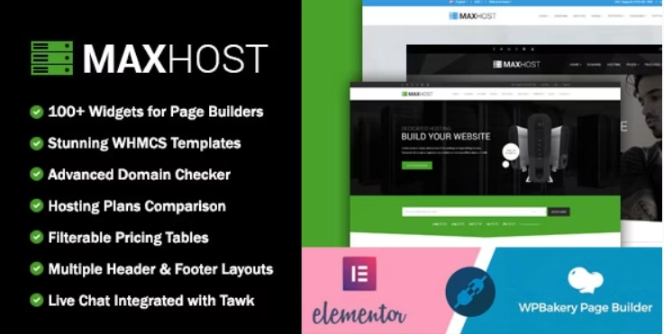 MaxHost – Web Hosting, WHMCS and Corporate Business WordPress Theme with WooCommerce