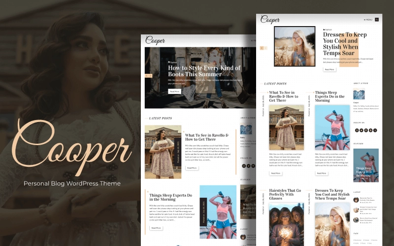 Cooper – Personal Blog WordPress Theme