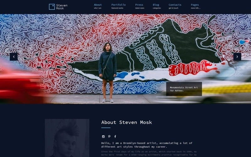 Steven Mosk – Modern artist personal portfolio WordPress Theme