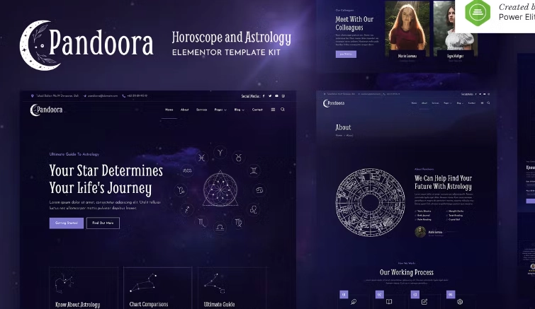 Pandoora – Horoscope & Astrology Elementor Template