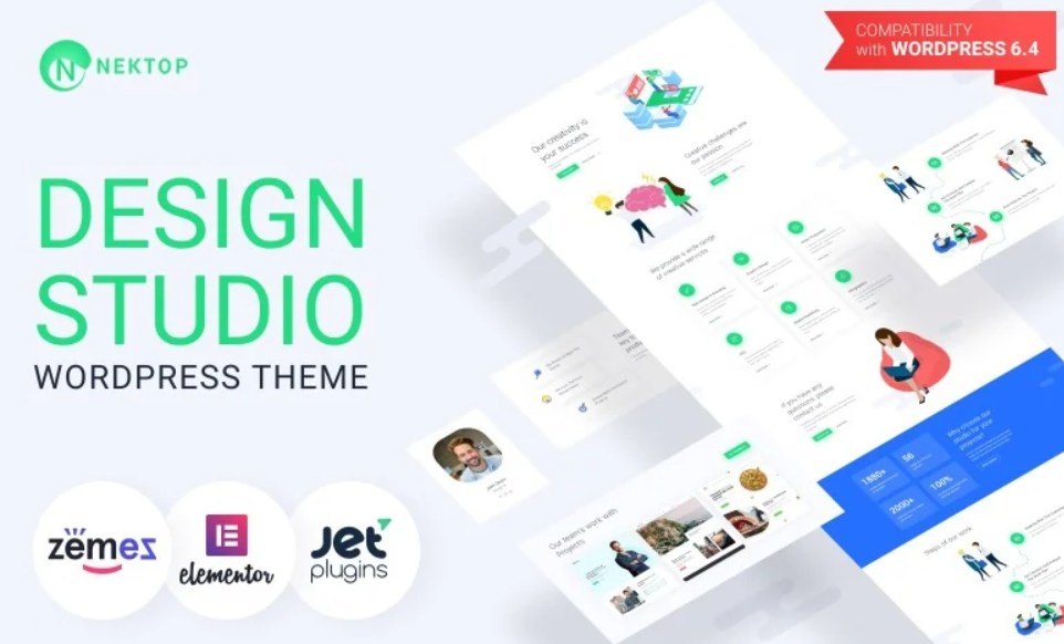 Nektop – Design Studio Multipurpose Creative WordPress Elementor Theme WordPress Theme