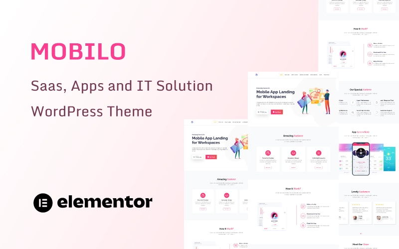 Mobilo – Saas, Apps landing and IT Solution One Page WordPress Theme