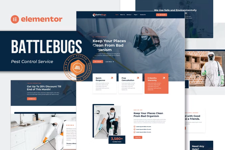 BattleBugs – Pest Control Service Elementor Template
