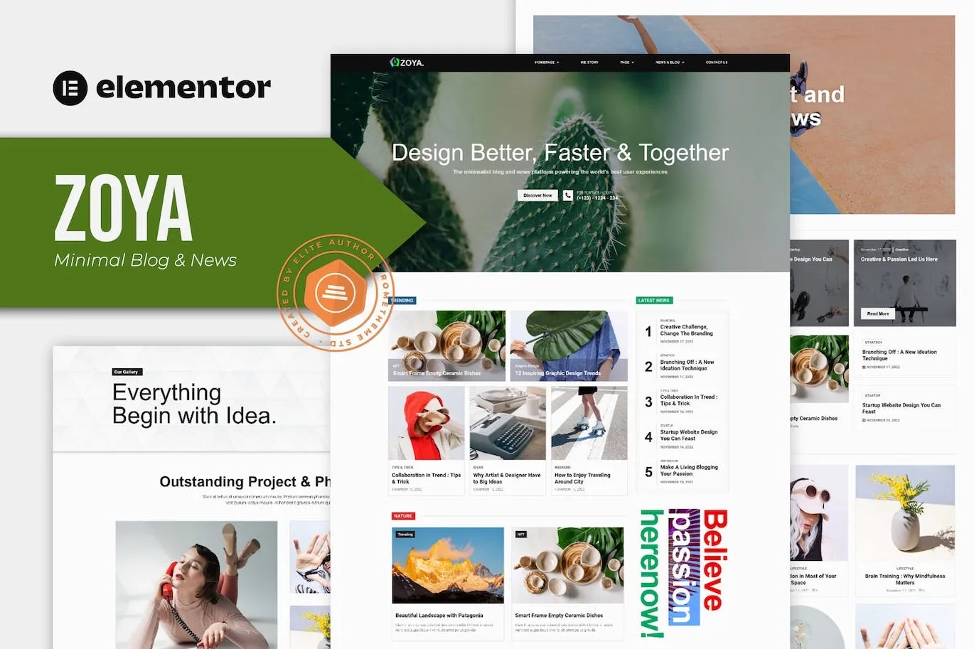 Zoya – Minimal Blog Elementor Template